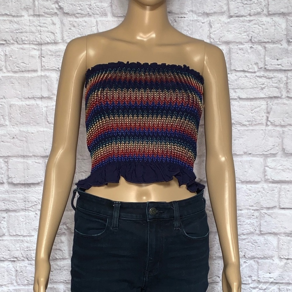Smocked Rainbow Bandeau Top